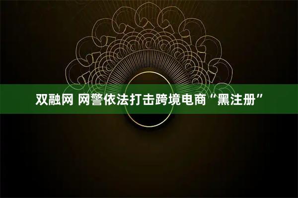 双融网 网警依法打击跨境电商“黑注册”